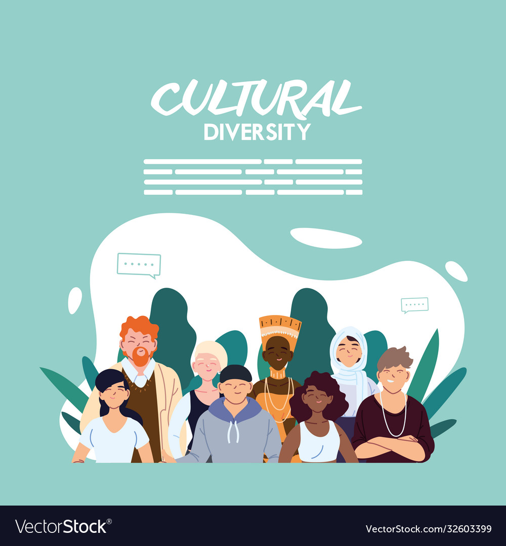 Women and men cartoons cultural diversity Vector Image