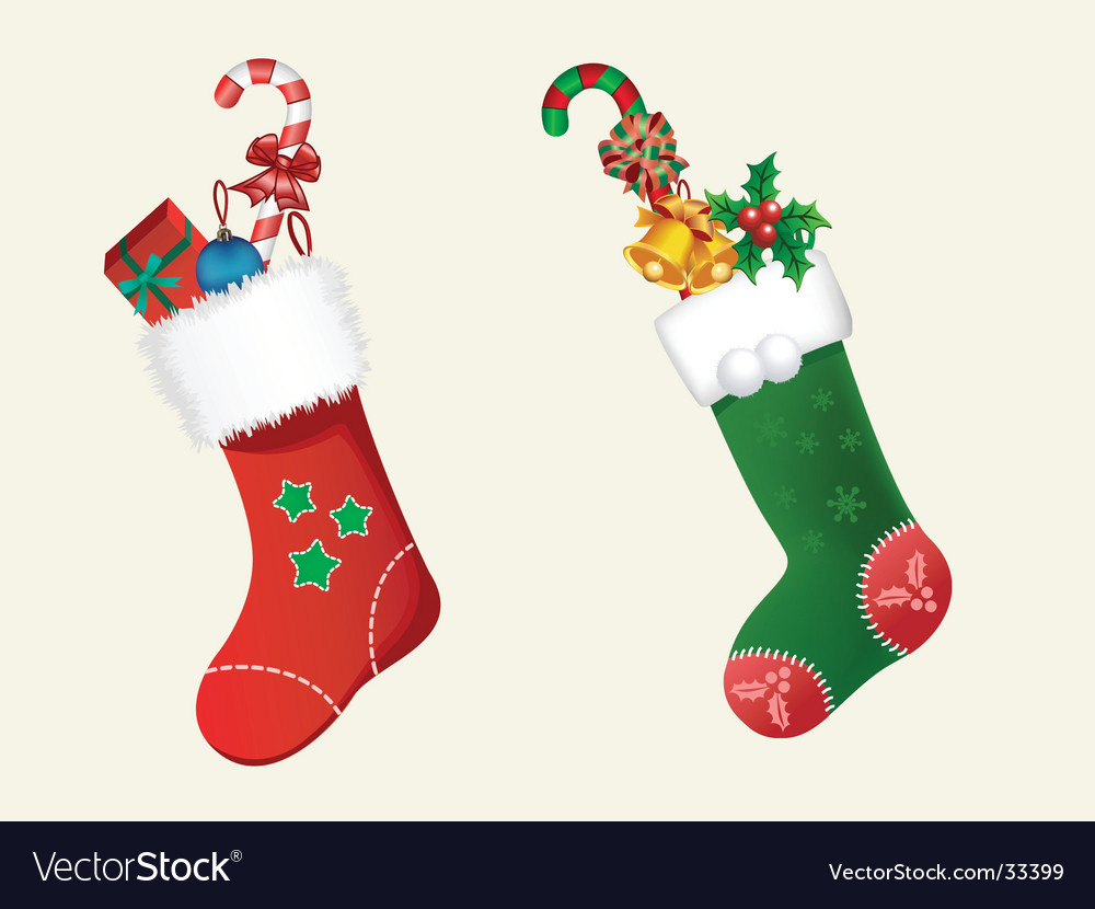 Xmas stockings Royalty Free Vector Image - VectorStock