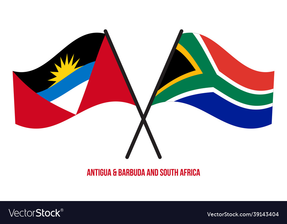 Antigua barbuda and south africa flags crossed