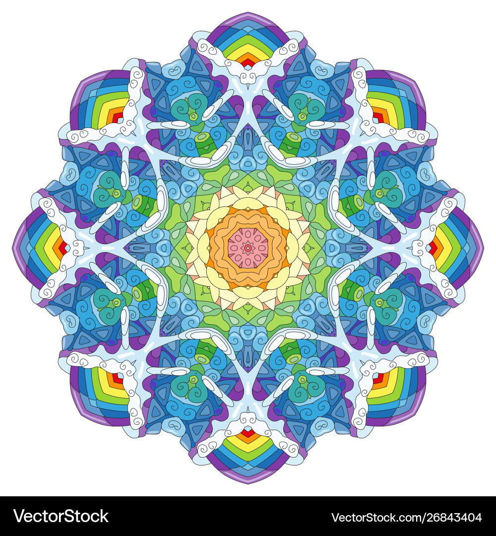 Colorful cute mandalas decorative unusual round Vector Image