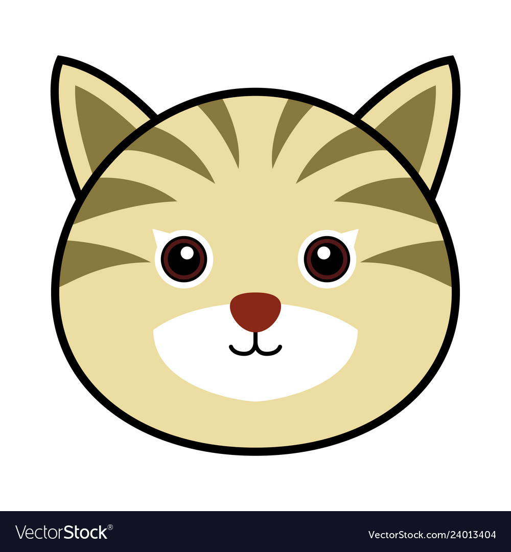 Cute cat animal faces Royalty Free Vector Image