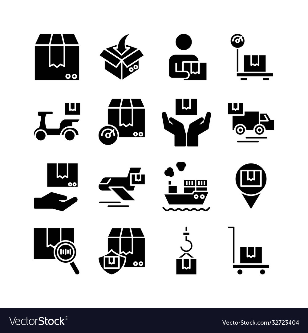 Delivery icon set Royalty Free Vector Image - VectorStock