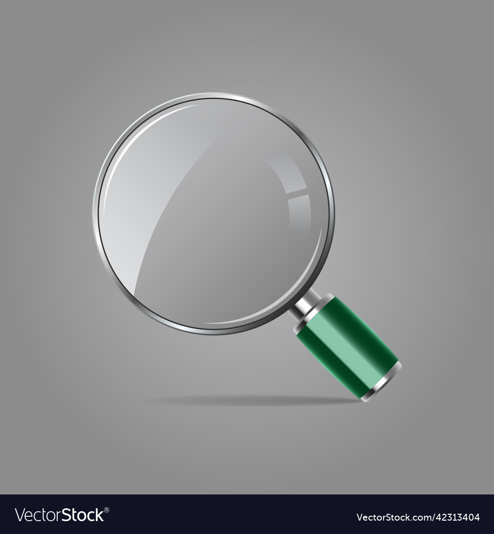 Magnifying glass with green handle Royalty Free Vector Image