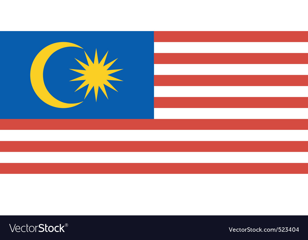 Malaysian flag Royalty Free Vector Image - VectorStock