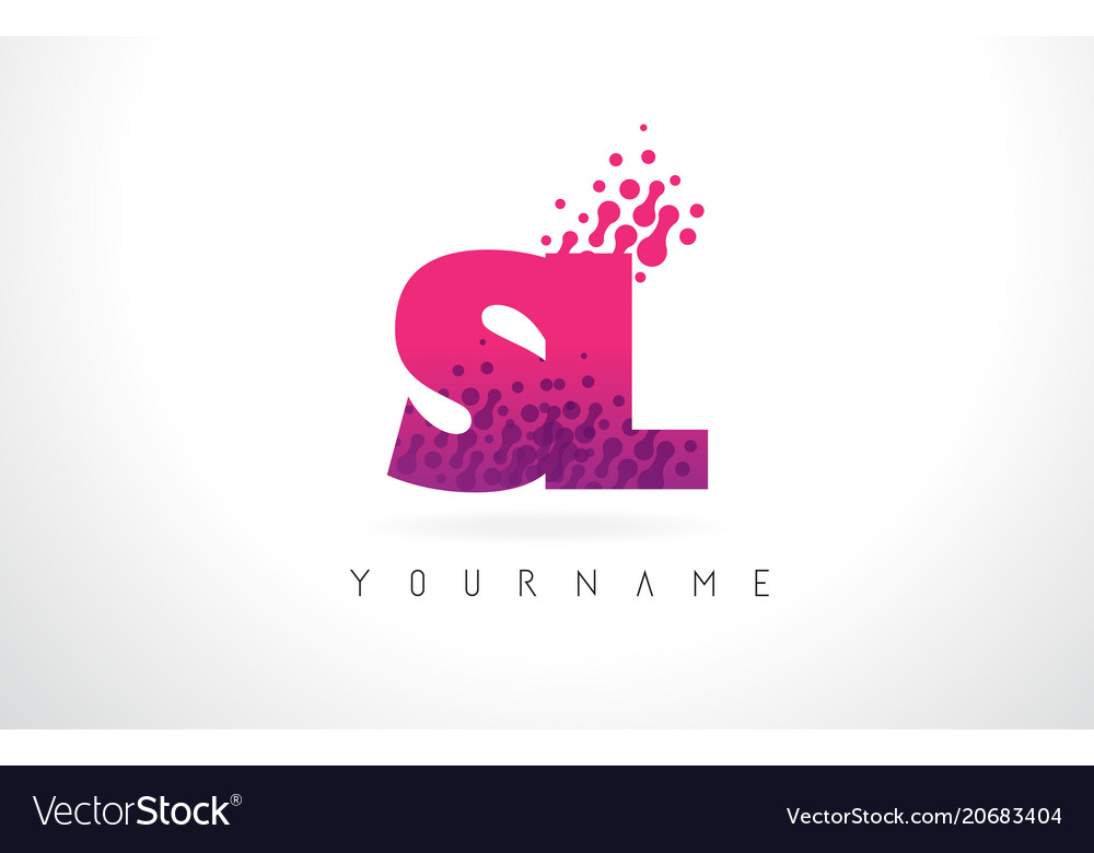 Sl s l letter logo with pink purple color