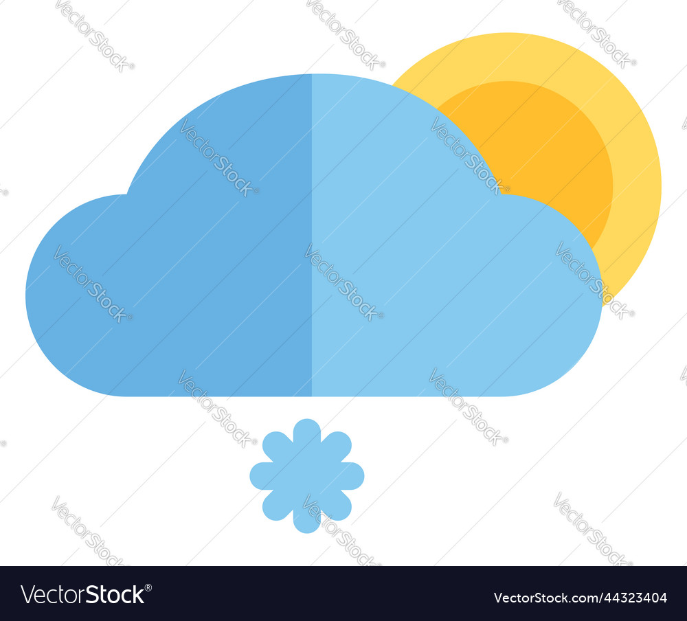 Snowy cloud on a white background