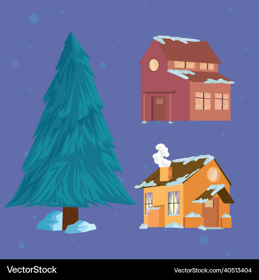 Winter Vector Items Three winter landscape items Royalty Free Vector Image