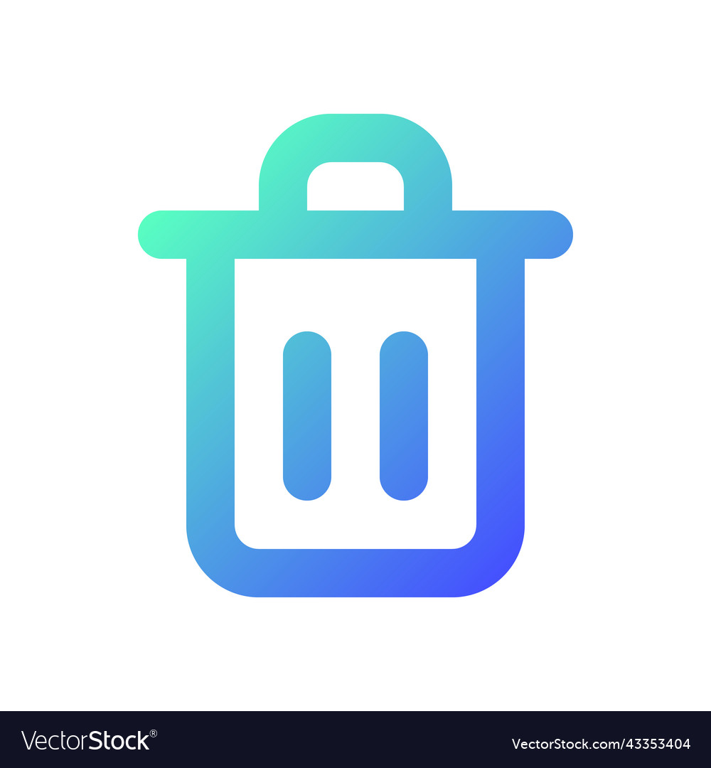 Trash can pixel perfect gradient linear ui icon Vector Image