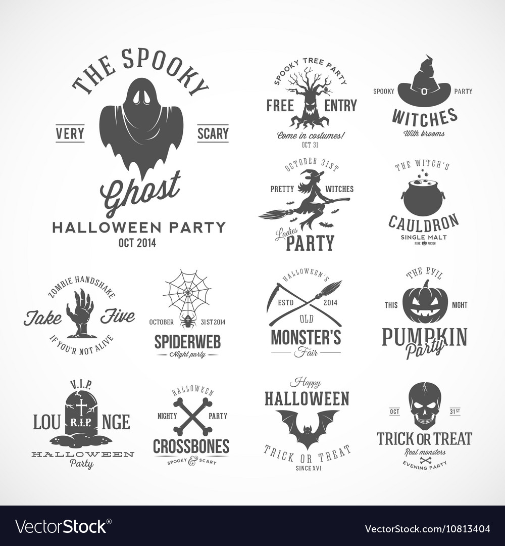 Vintage Halloween Badges or Labels Royalty Free Vector Image