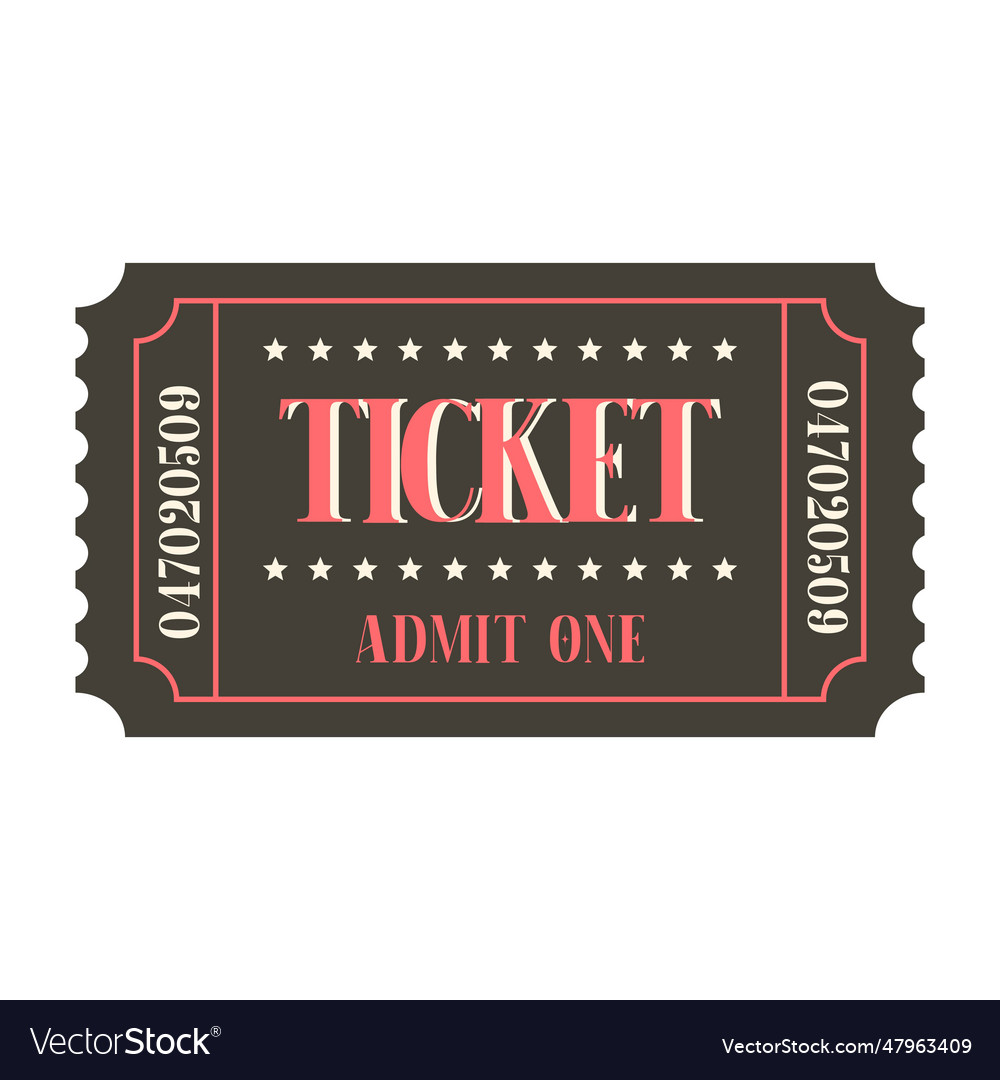 Isolated black ticket Royalty Free Vector Image