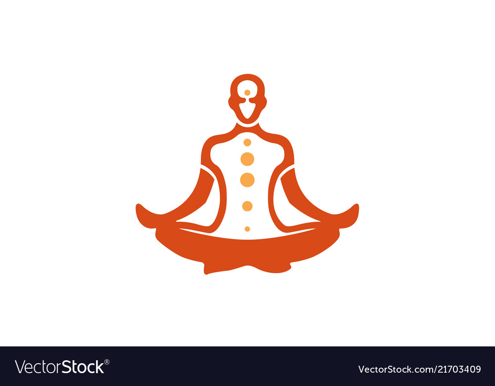 Meditation pose logo Royalty Free Vector Image