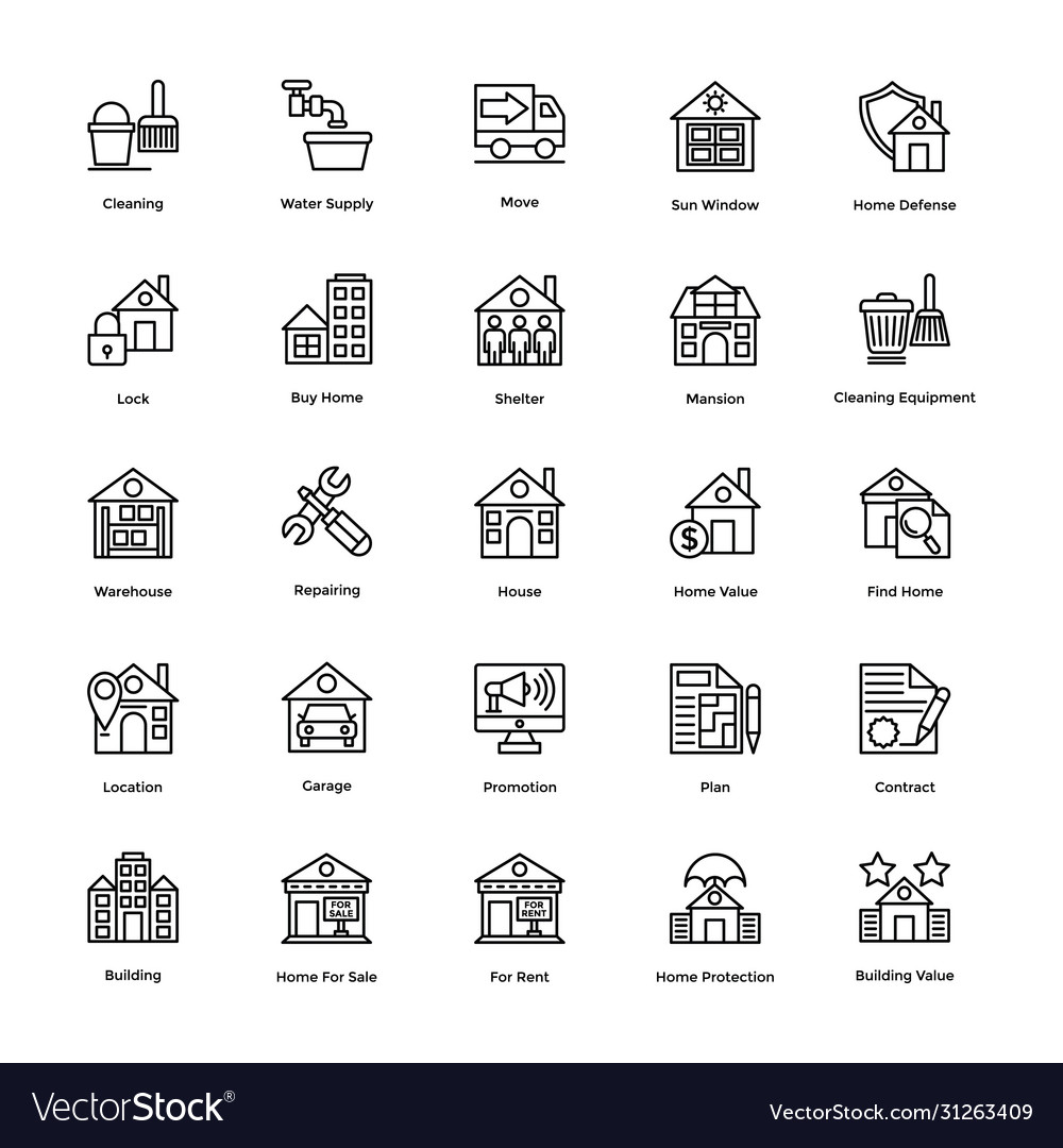 Real estate creative icons pack