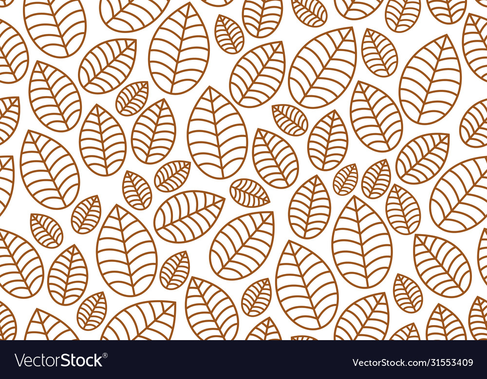 Seamless linear leaves pattern horizontal plant Vector Image