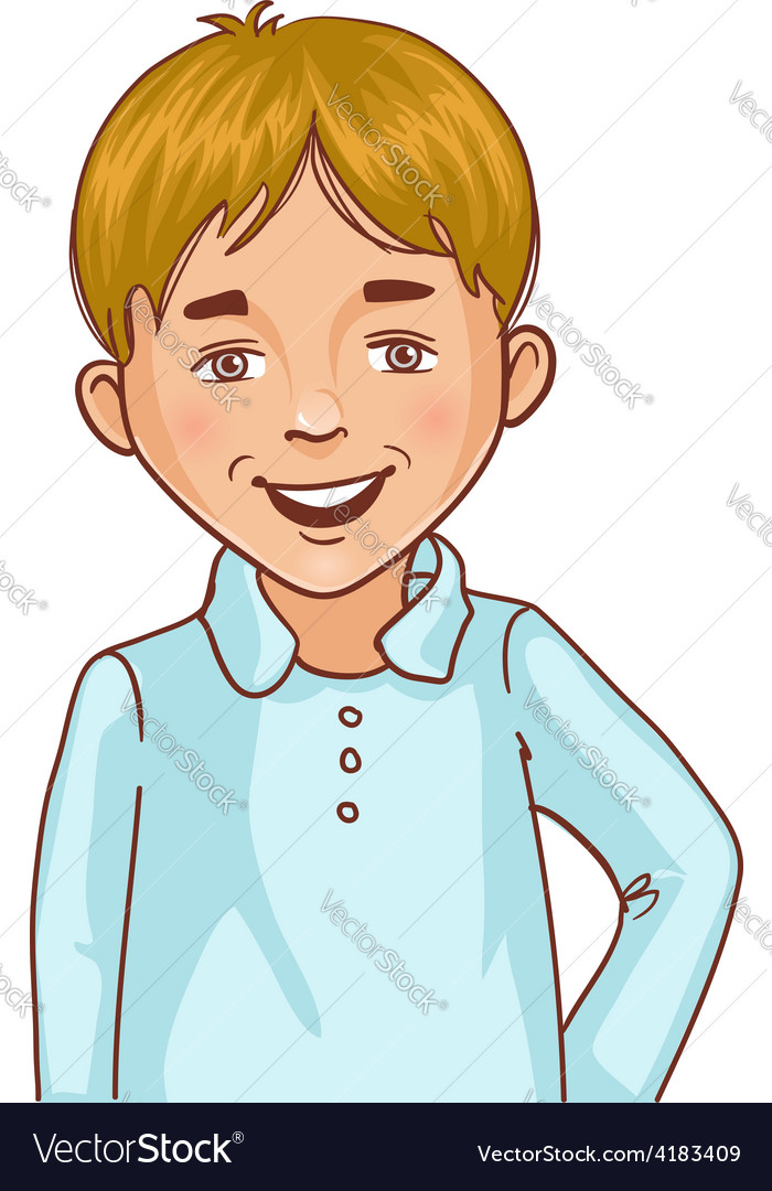 Teenager Cartoon Boy With Blond Hair Royalty Free Vector 3471