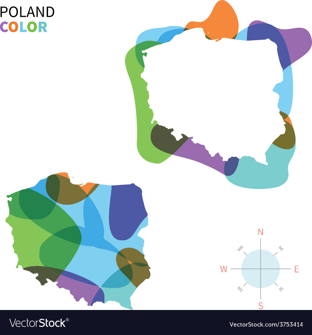 Abstract color map of poland