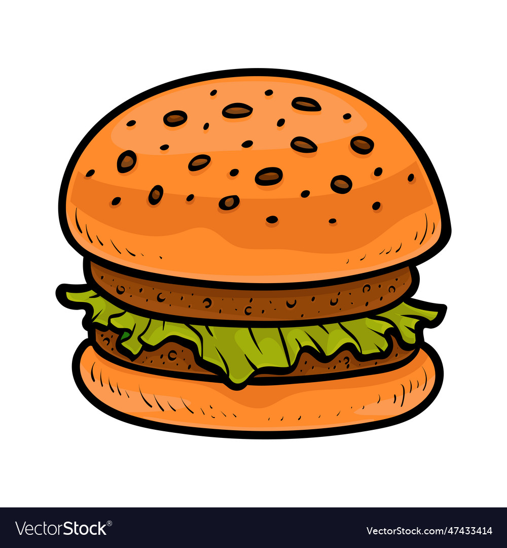 Cartoon for children burger Royalty Free Vector Image