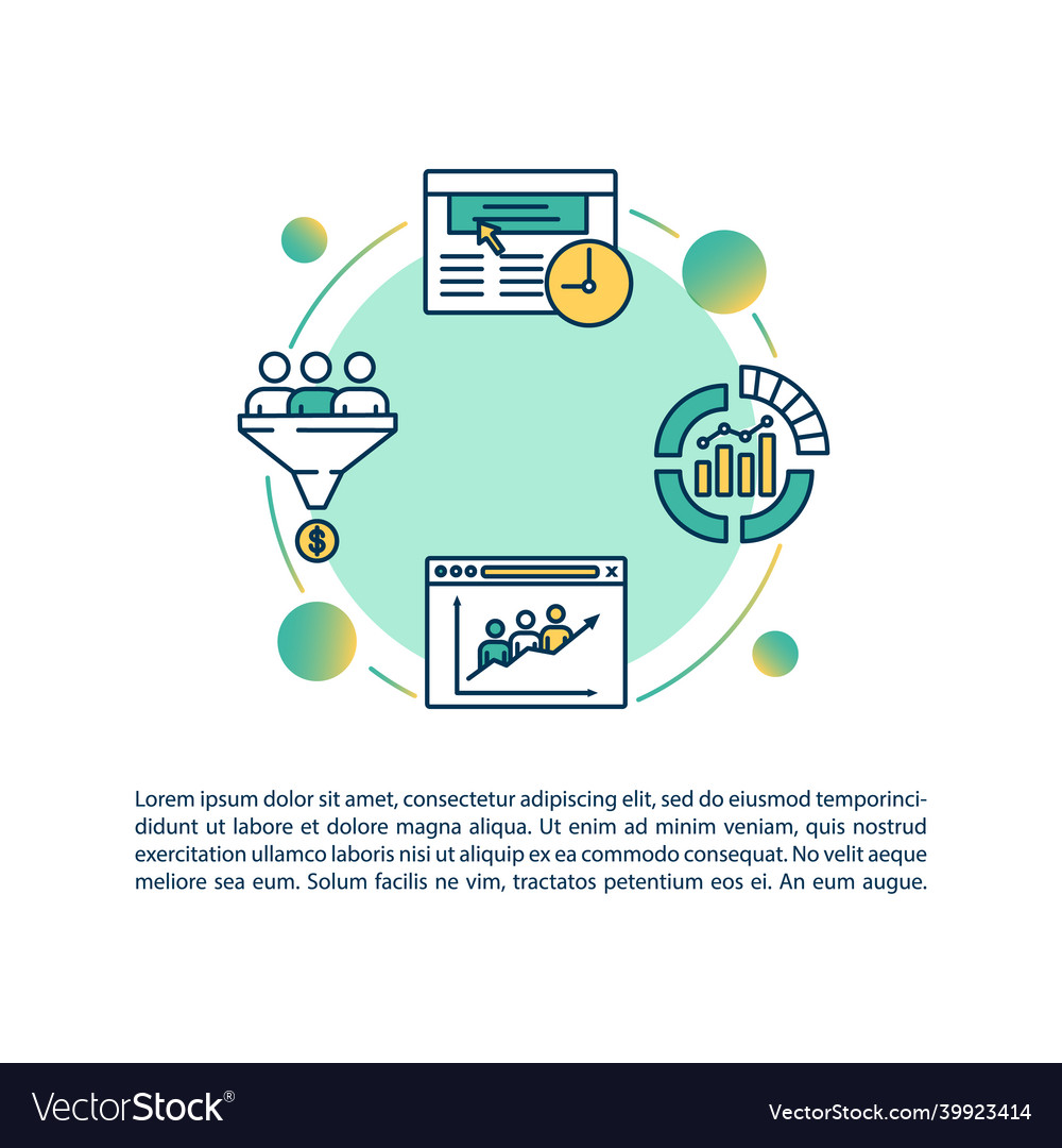 Conversion funnel concept icon with text visitors Vector Image