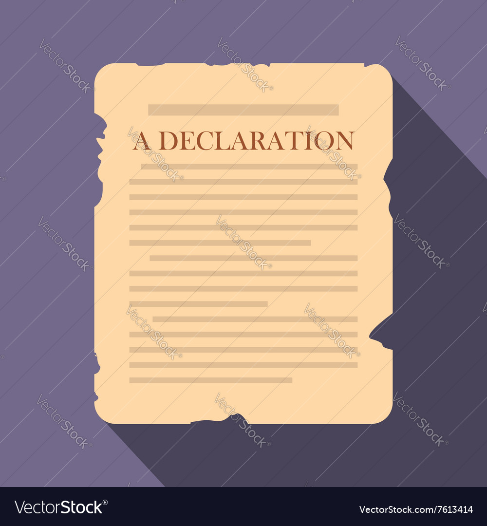 Declaration flat icon Royalty Free Vector Image