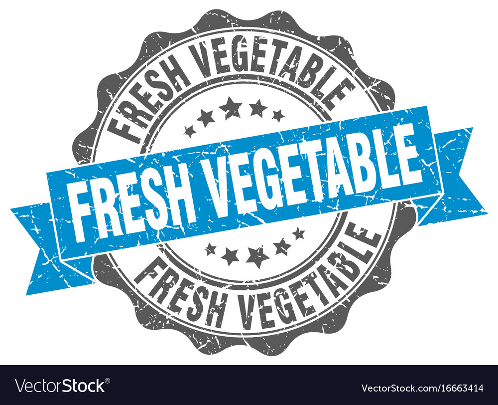 Fresh vegetable stamp sign seal