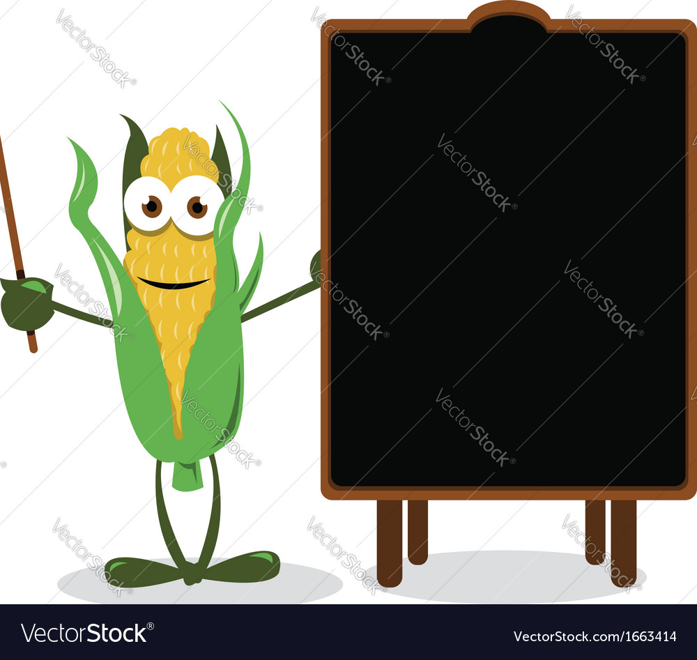 Funny corn and a blackboard