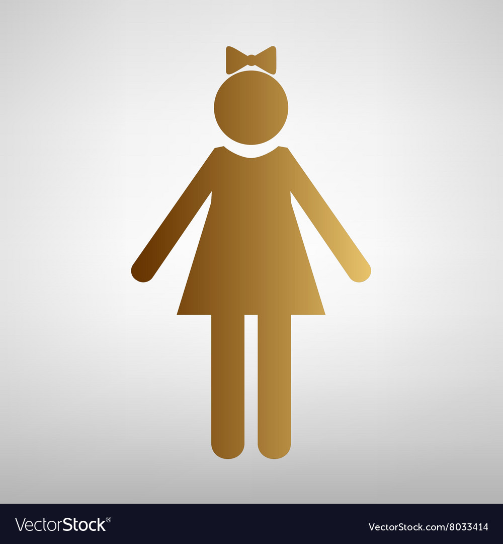 Girl sign Flat style icon Royalty Free Vector Image