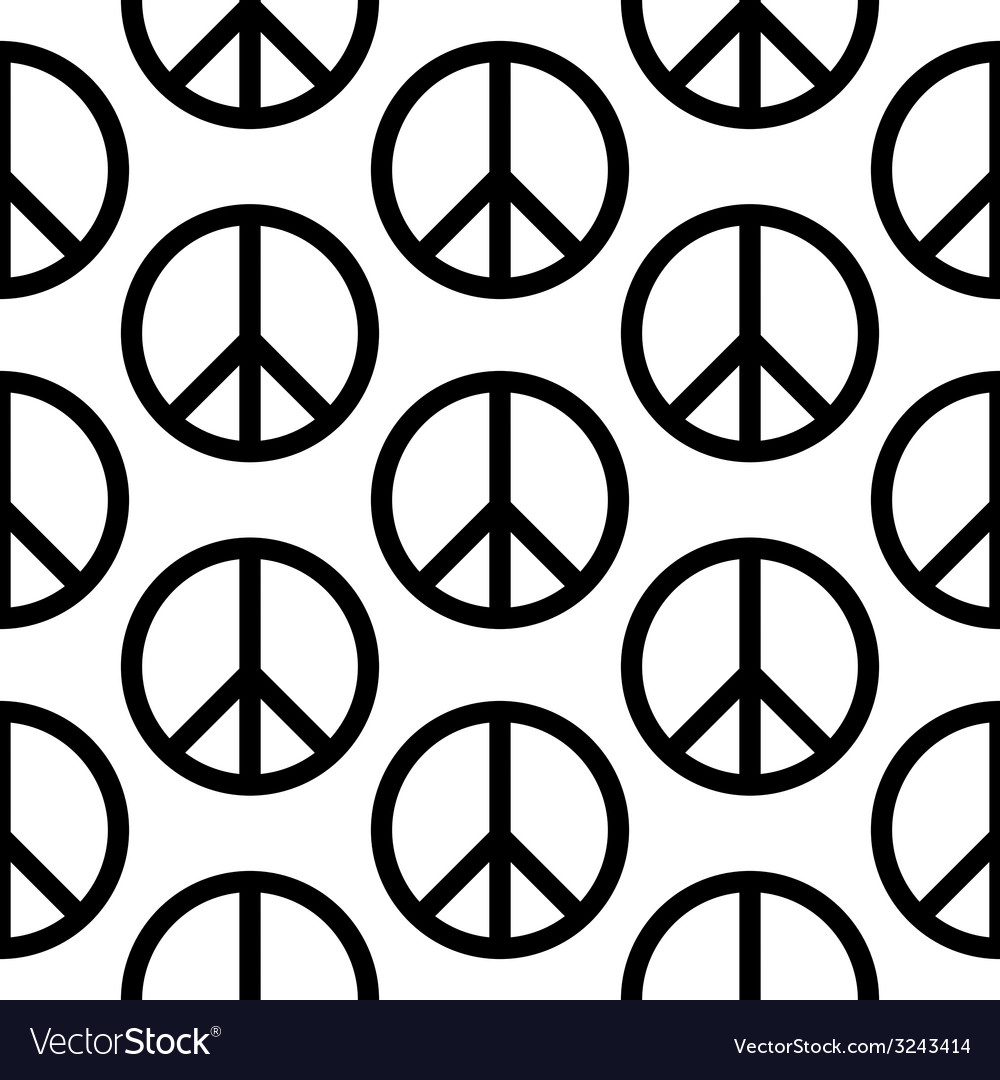 Peace symbol seamless pattern Royalty Free Vector Image