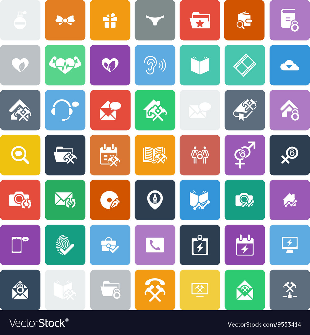 Set of 49 universal icons business internet web Vector Image