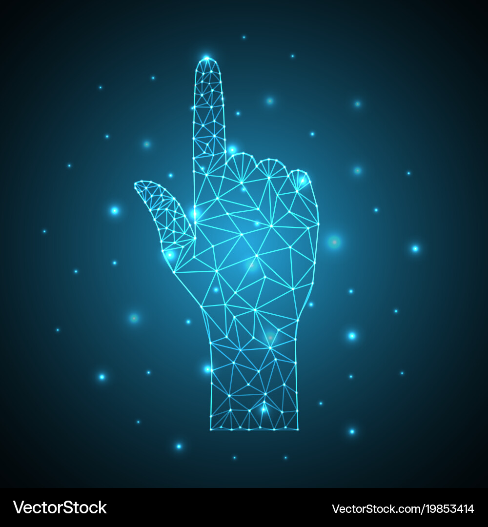 Technology future polygon geometric point touch Vector Image