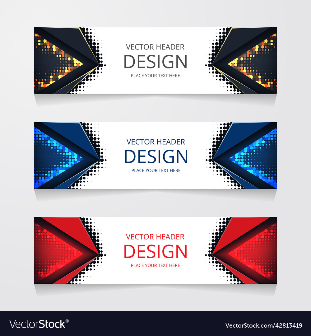 Abstract banner design web template set