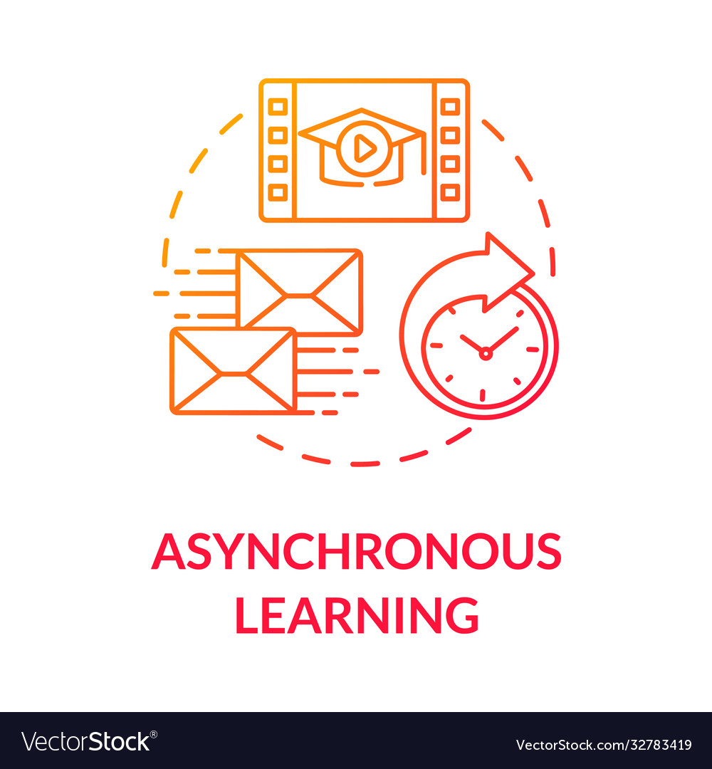 Asynchronous learning concept icon