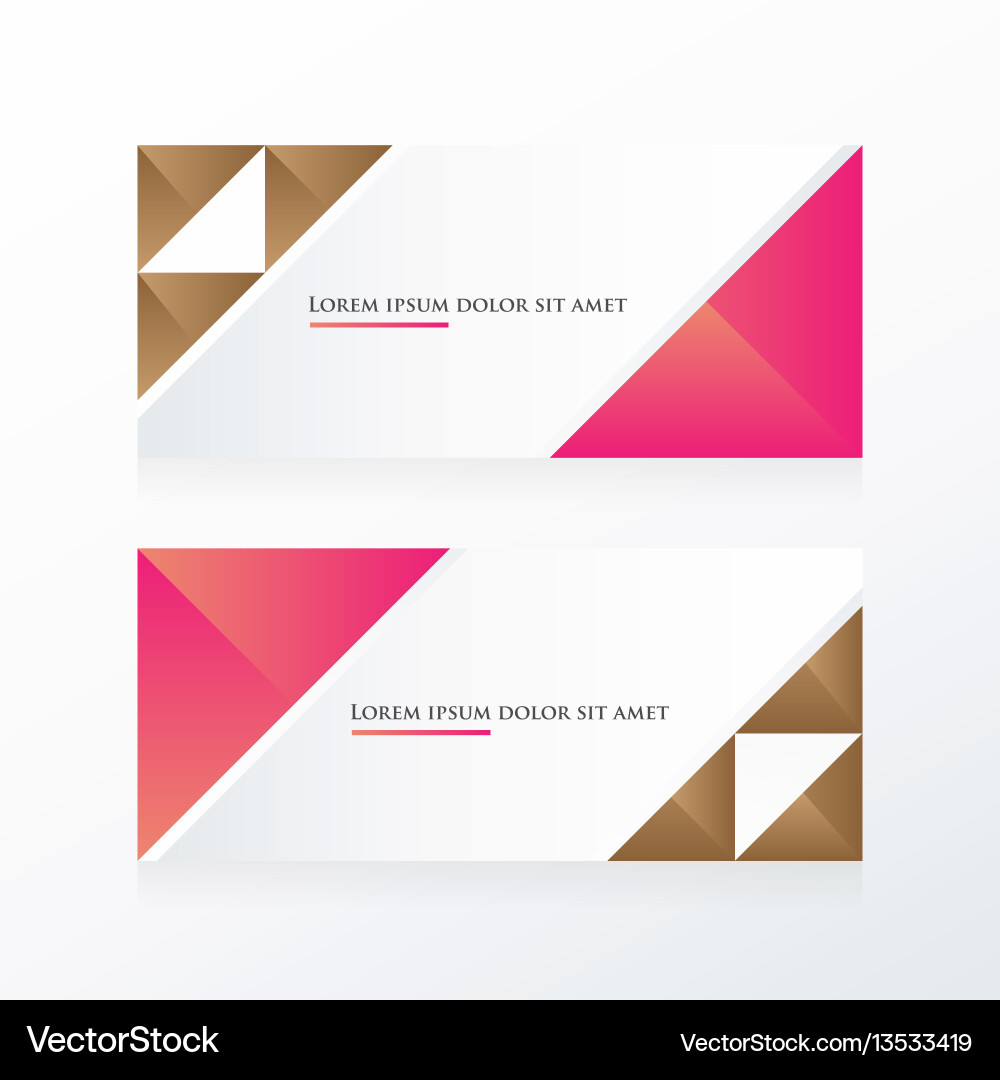 Brown Pink Triangle Banner Royalty Free Vector Image