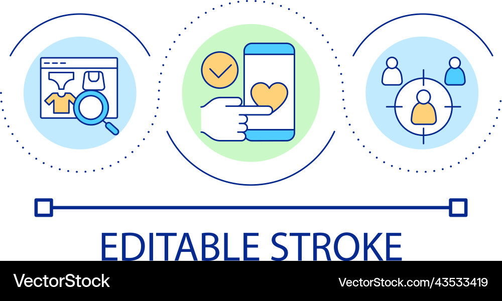 Customer-centric mobile app loop concept icon Vector Image