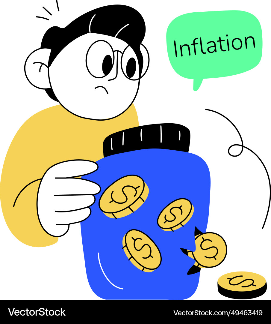 Inflation cost Royalty Free Vector Image - VectorStock