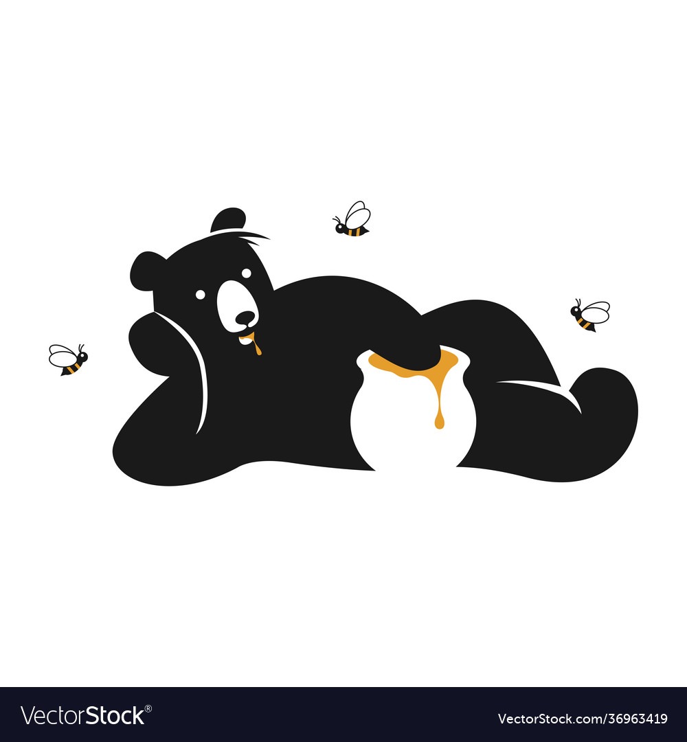 Laying honey bear logo