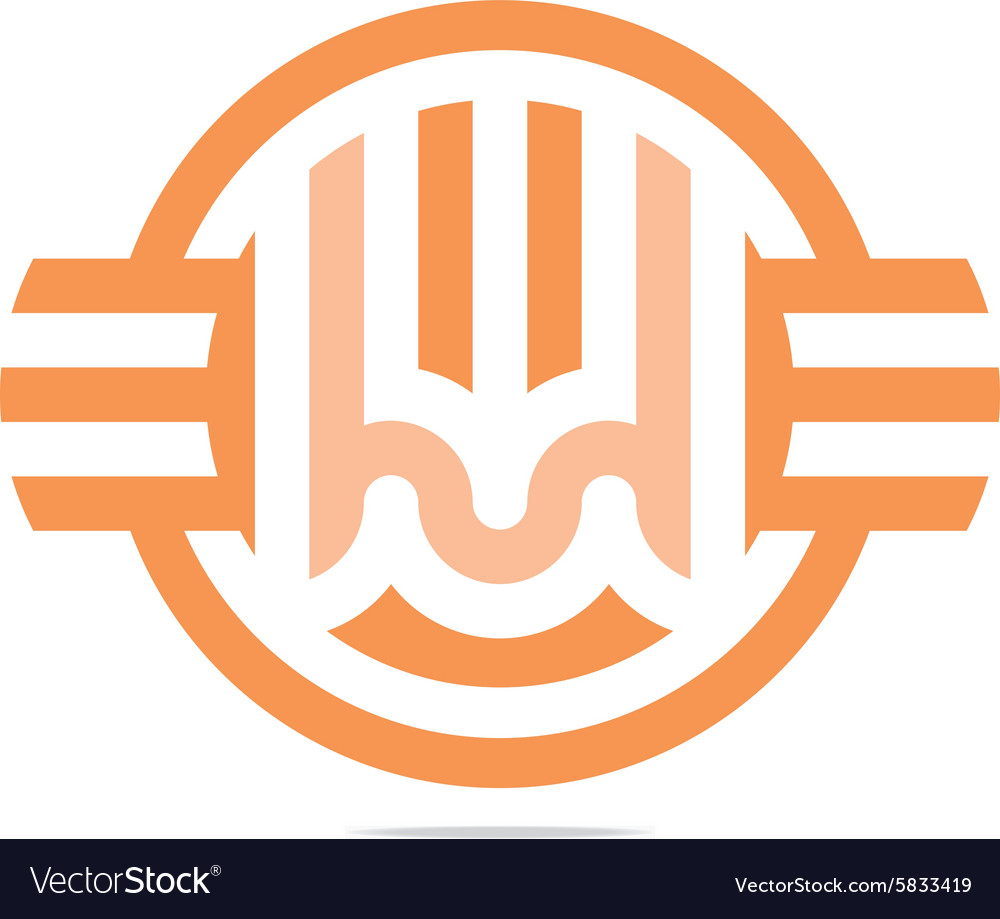 Logo abstract lettering w wings alphabet icon