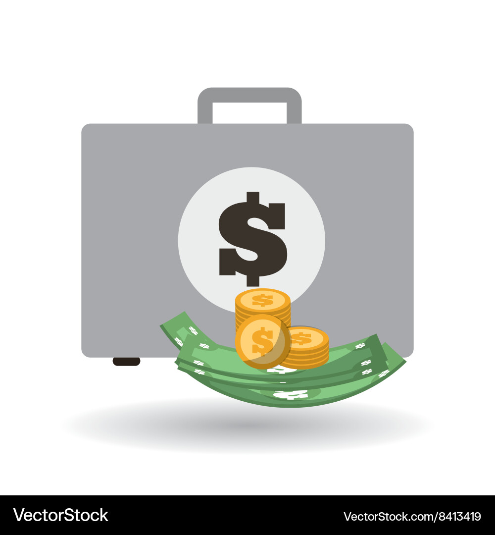 Money icon over white background Royalty Free Vector Image