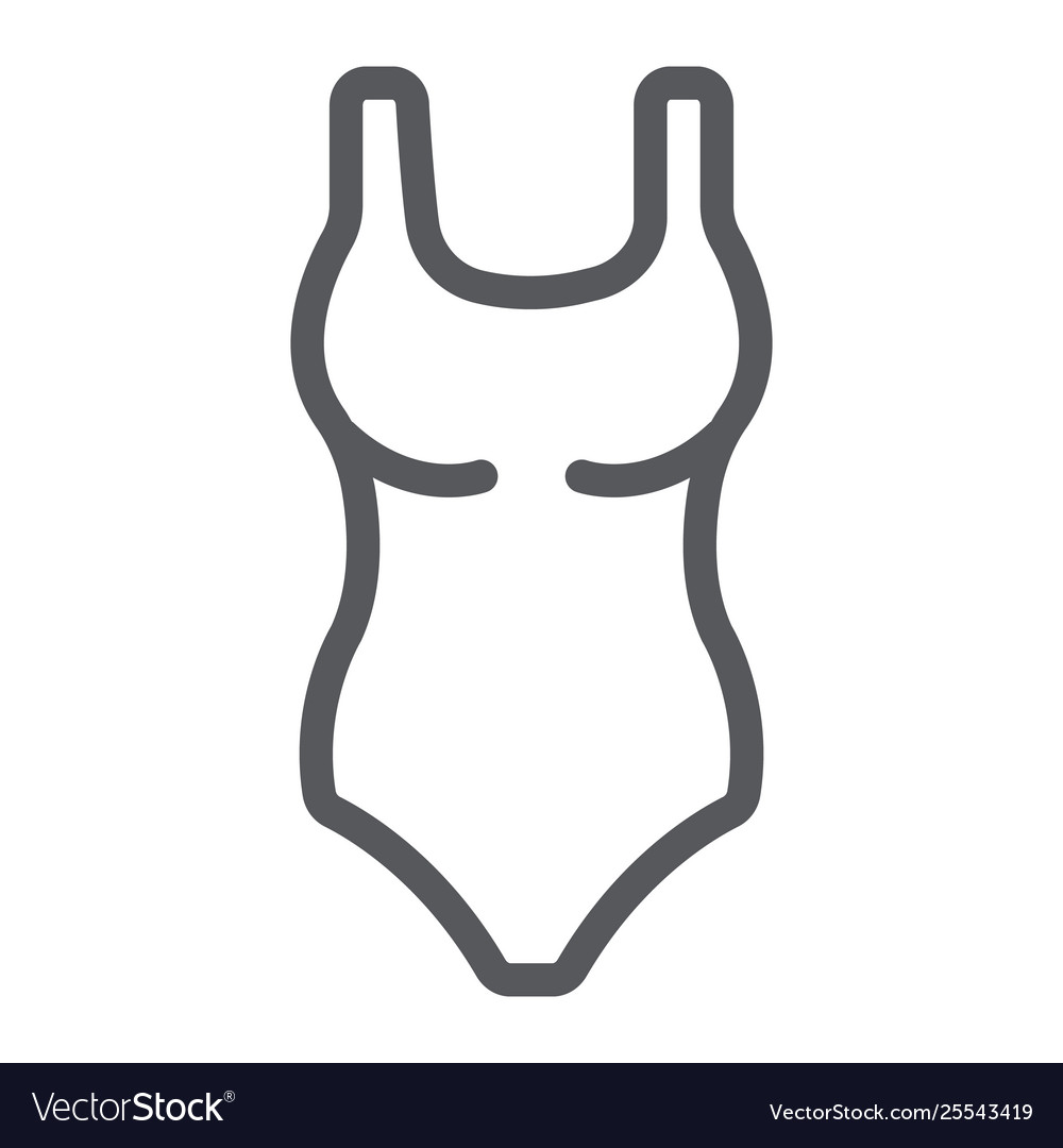 One Piece Swimsuit Line Icon Swim And Fashion Vector Image