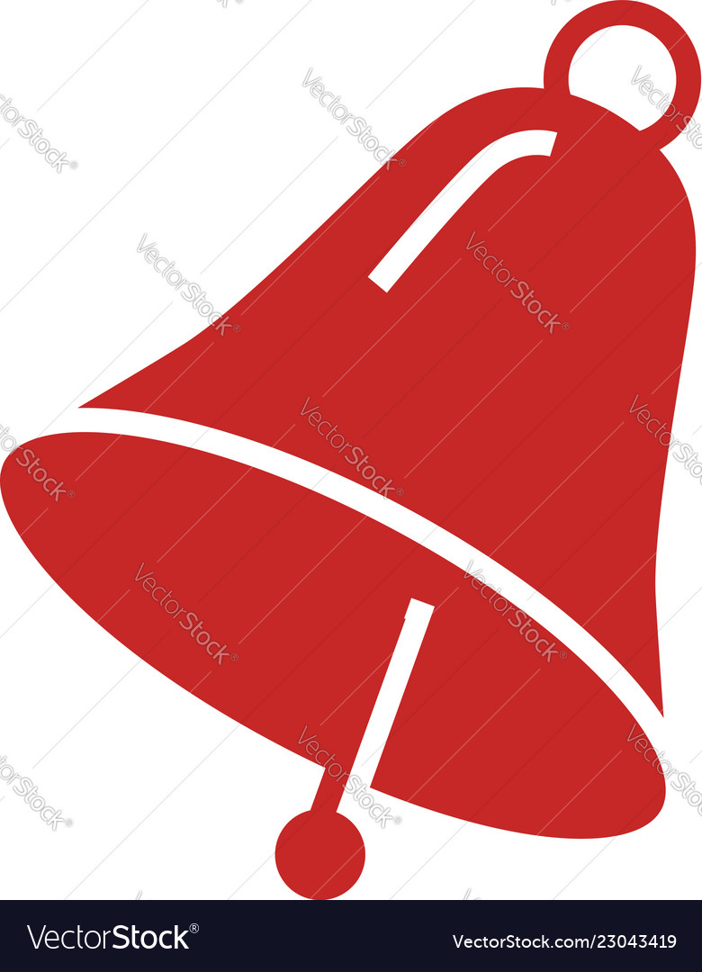 Red bell icon simple style Royalty Free Vector Image