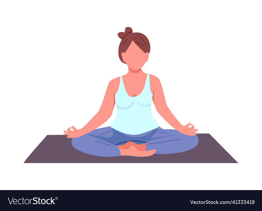 Woman in lotus pose semi flat color character Vector Image