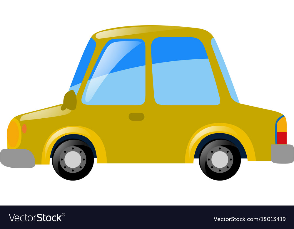 Yellow car on white background Royalty Free Vector Image