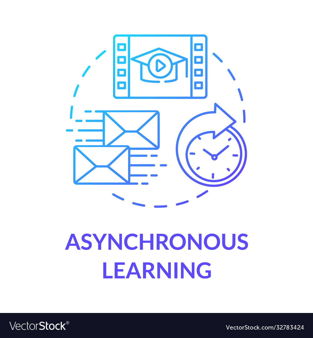 Asynchronous learning concept icon Royalty Free Vector Image