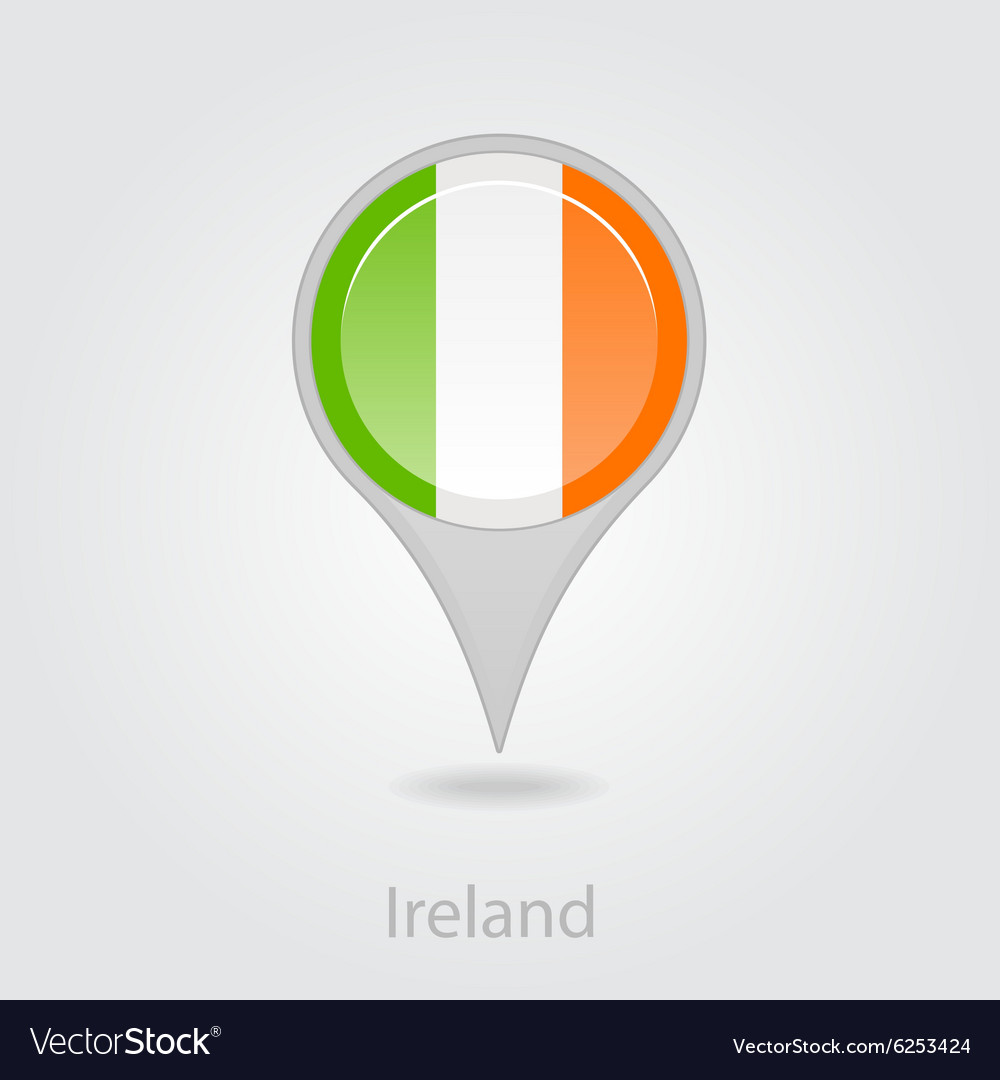 Ireland flag pin map icon