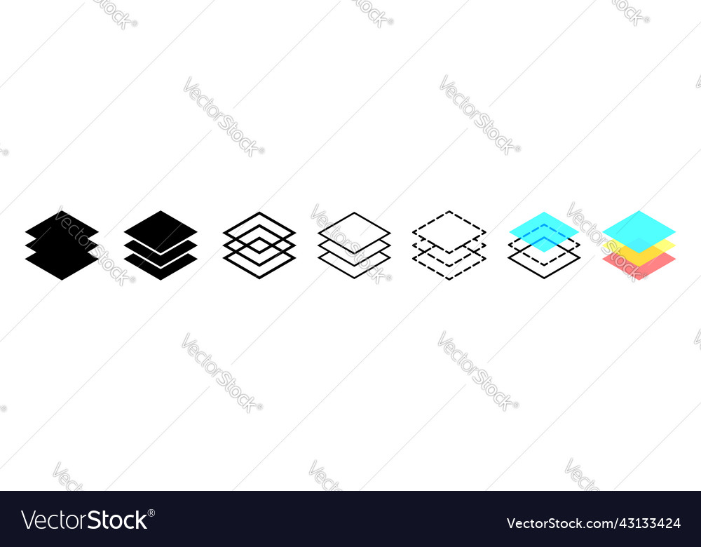 Layer icon logo of stack icons for paper Vector Image