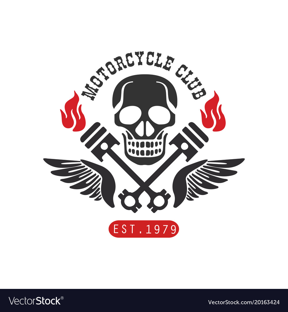 Motorcycle Club Logo Est 1979 Design Element For Vector Image