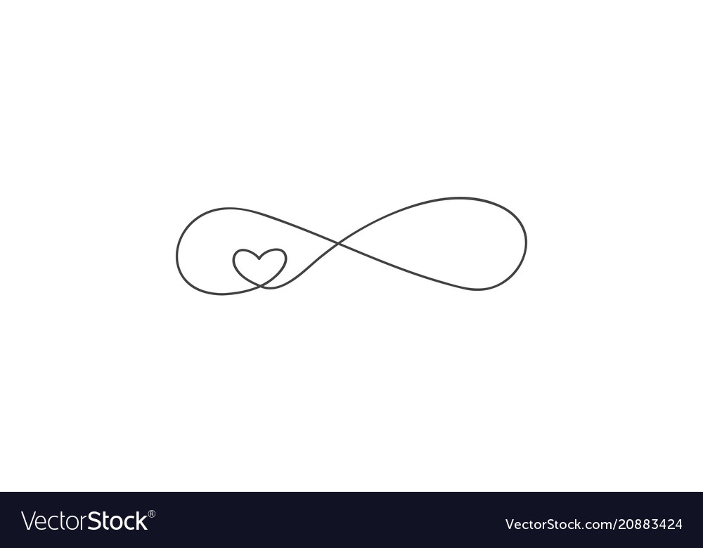 Sign of infinity and heart icon element Royalty Free Vector