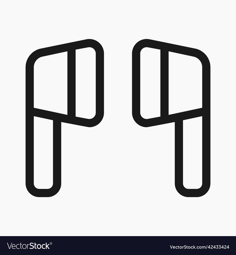 Wireless headphones simple line icon flat