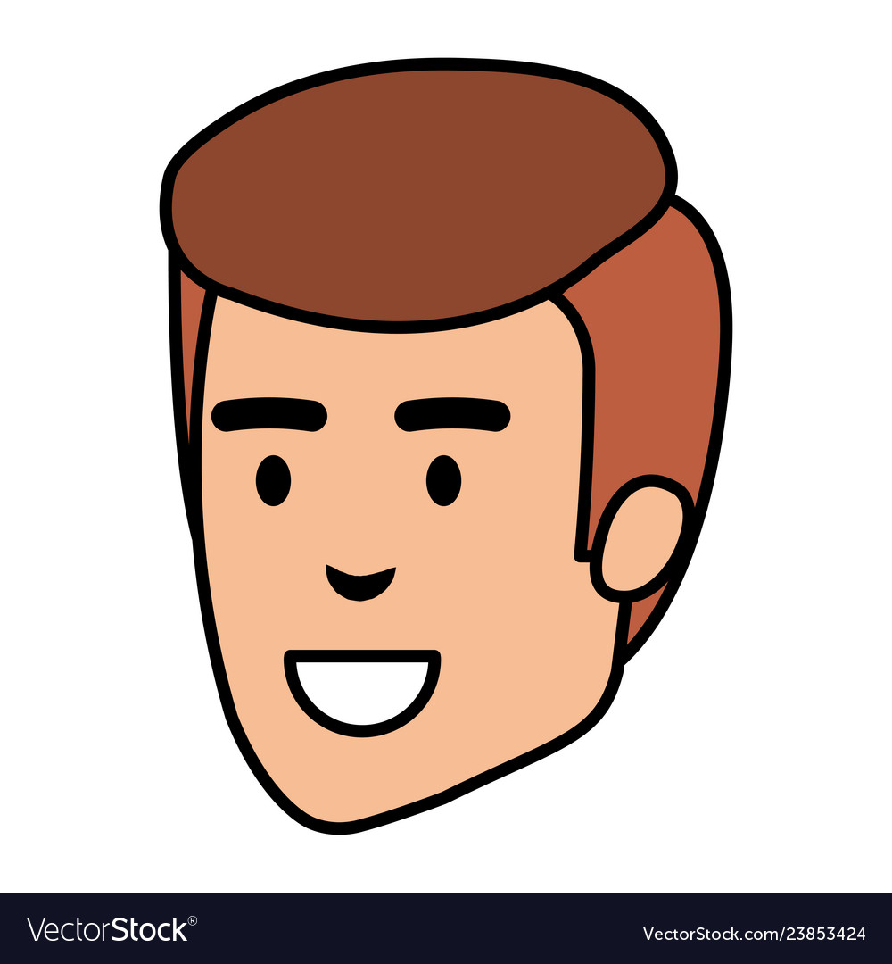 Young man head avatar character Royalty Free Vector Image