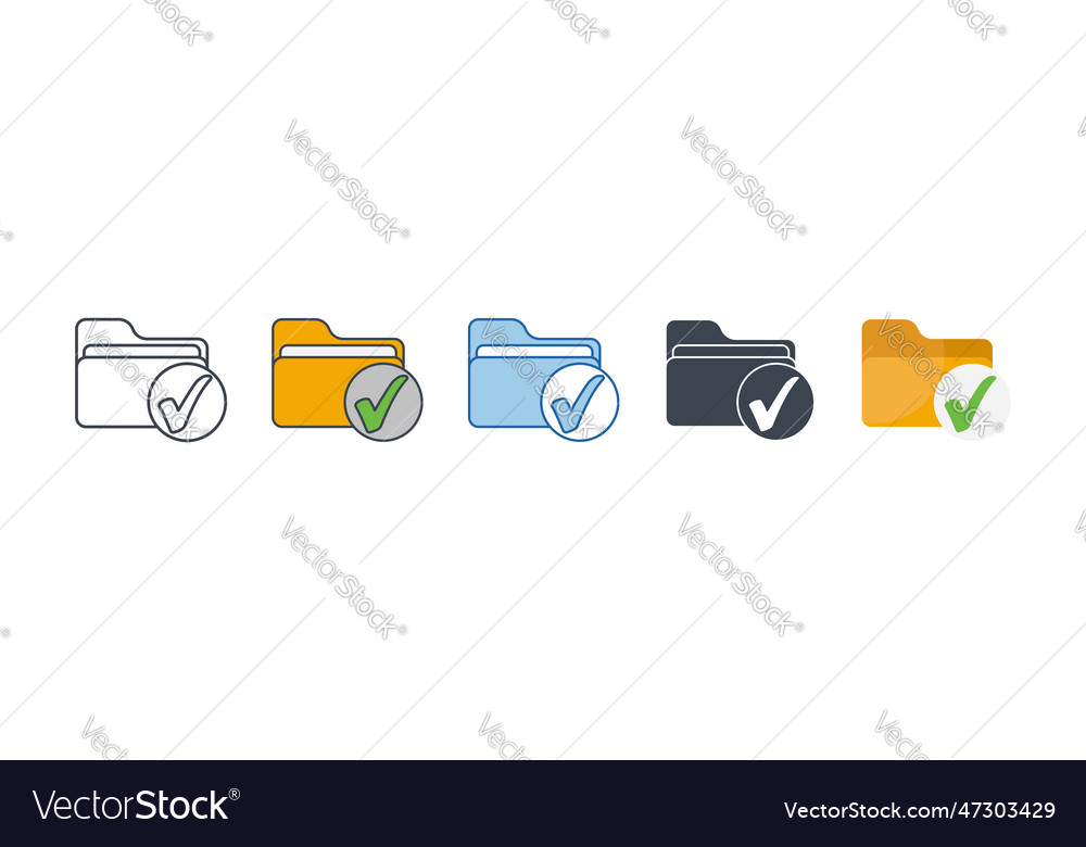 Approved folder icon symbol template for graphic Vector Image