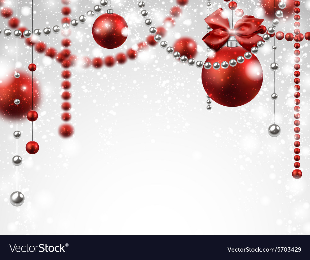 Background with red christmas baubles Royalty Free Vector