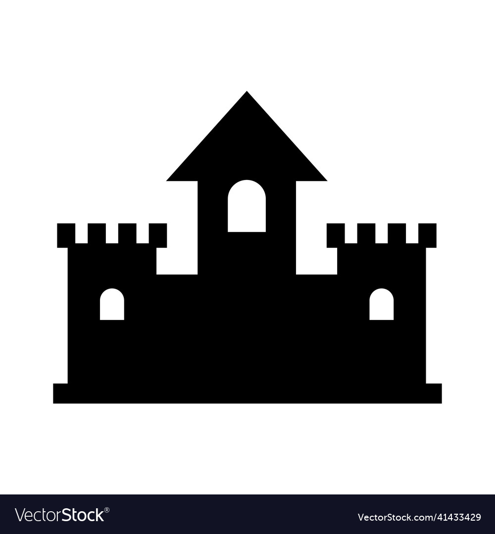 Castle icon flat sign on white background Vector Image